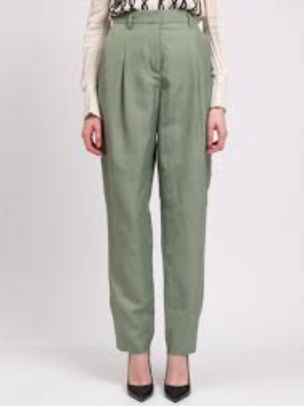 Lands' End | Sage Green High Rise Wide Leg Tencel Trousers NWT